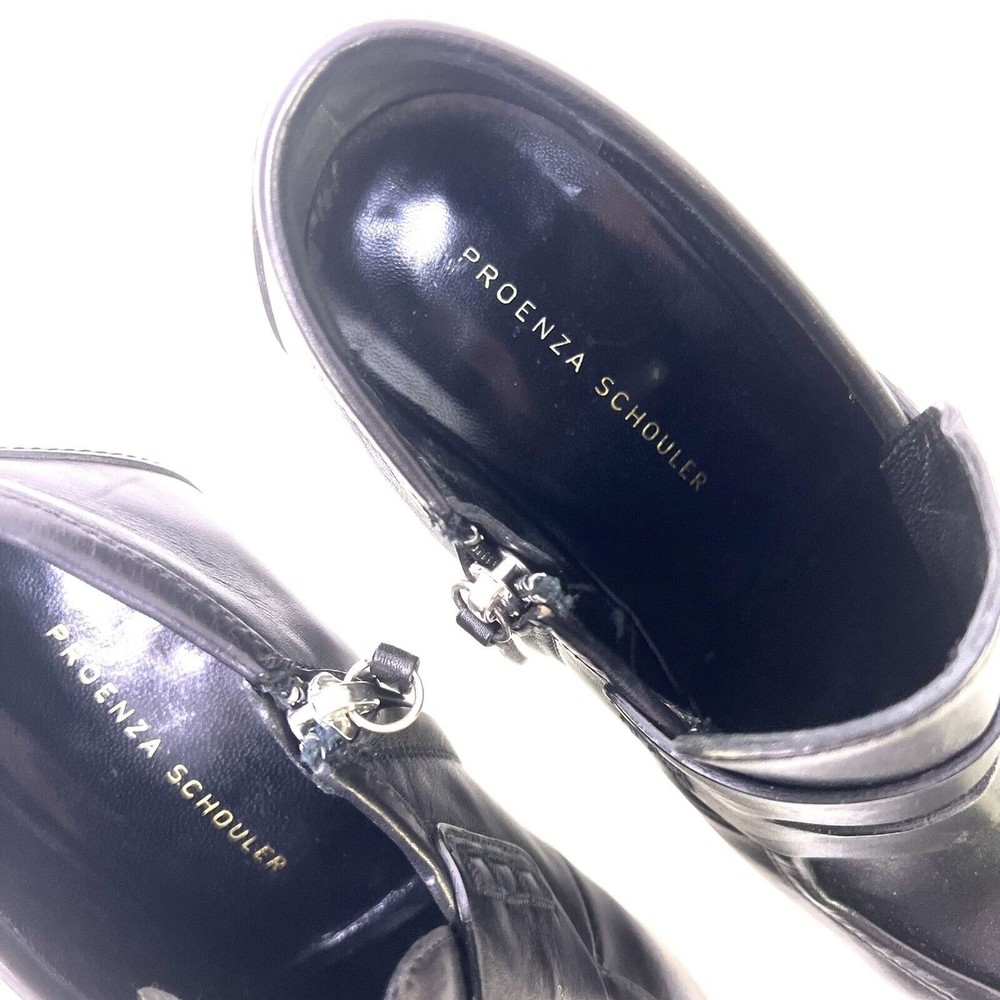 Proenza Schouler Penny Leather Platform Shoes Black Y2K Heels 38 EU / 7.5 US - Picture 11 of 12